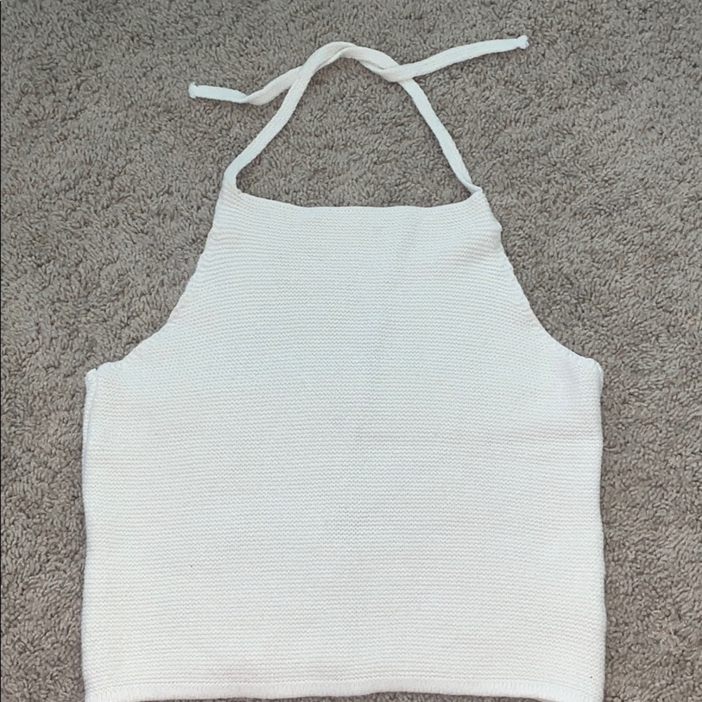NWOT knit cream halter top
